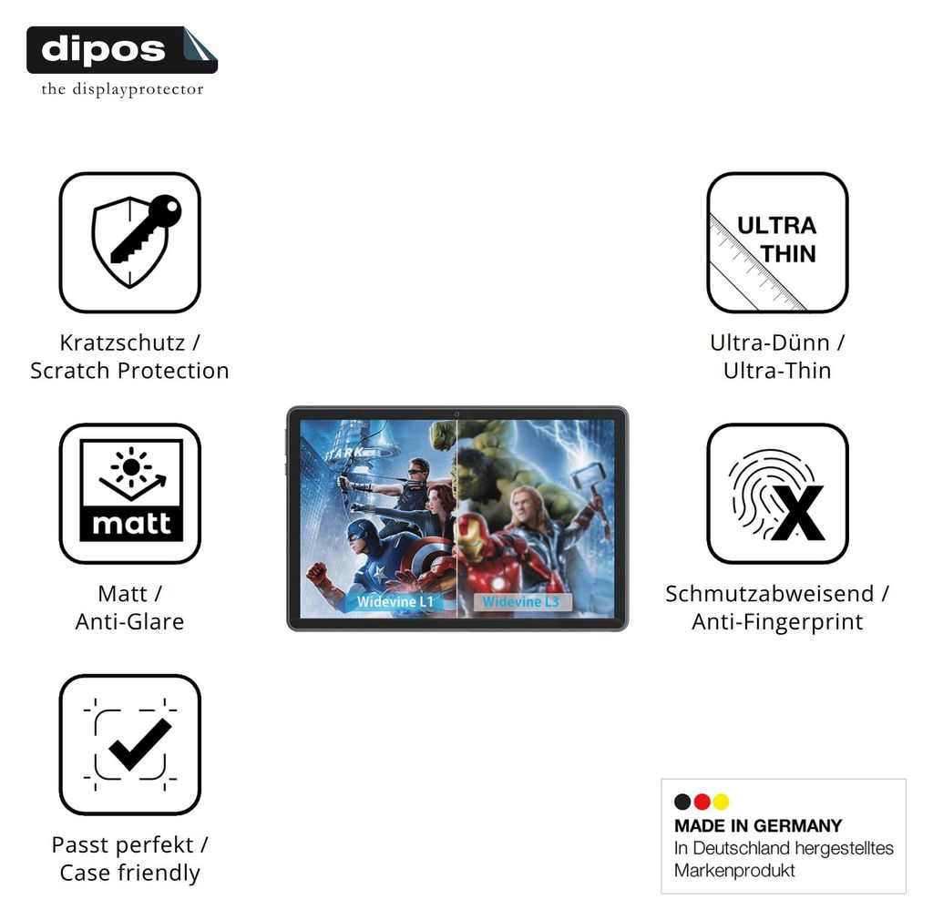 2x Schutzfolie für MENTUME M70 matt Displayschutzfolie Folie Display Schutz dipos