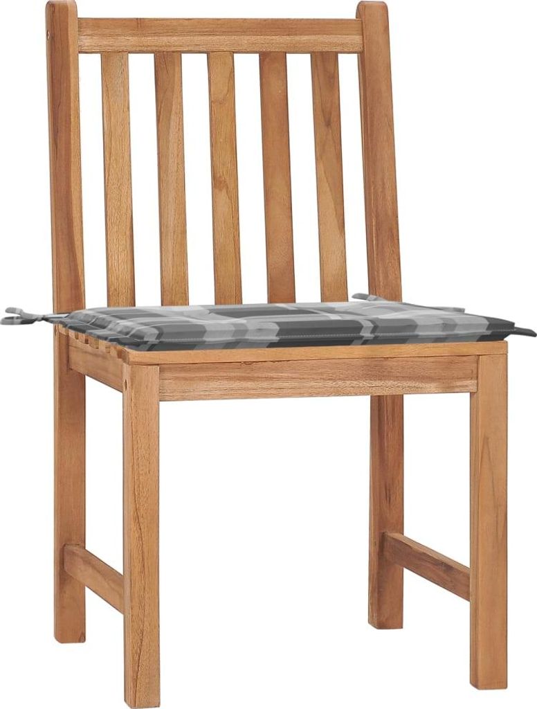 vidaXL Gartenstühle 2 Stk. mit Kissen Massivholz Teak