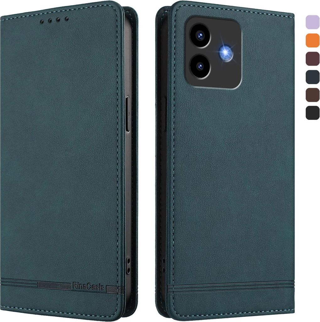 Hülle für Cubot Note 40, Retro Kunstleder Ständer Klapphülle mit Kartenfächer und Magnetische Grün