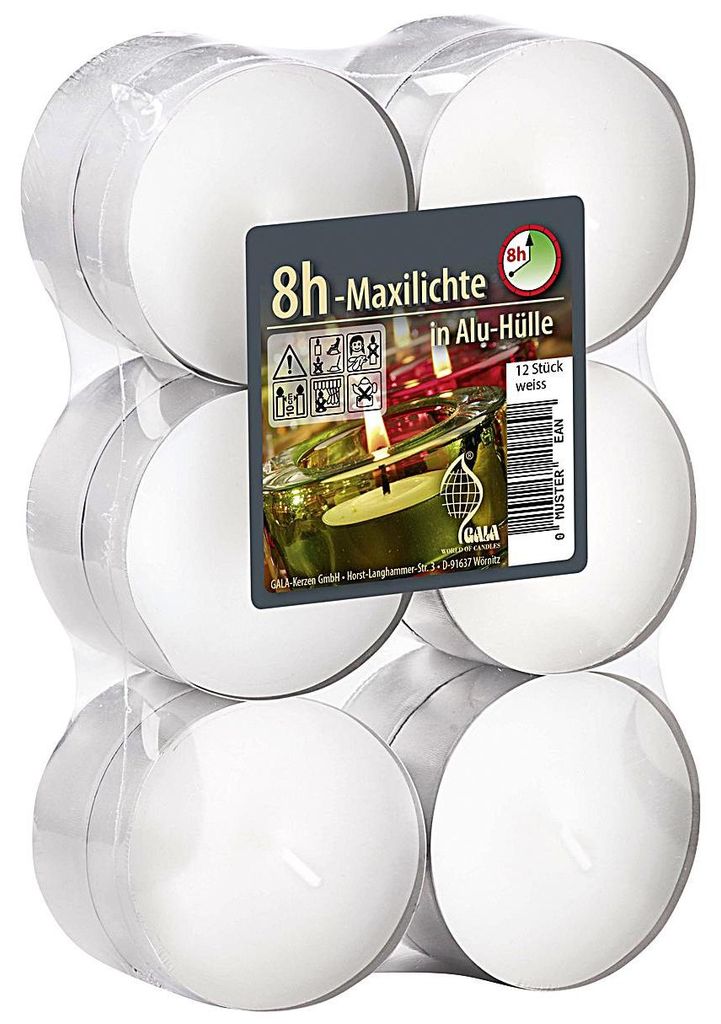 GALA-Kerzen GmbH Maxi-Teelichte 12er Flatpack – 6er Produktbild 