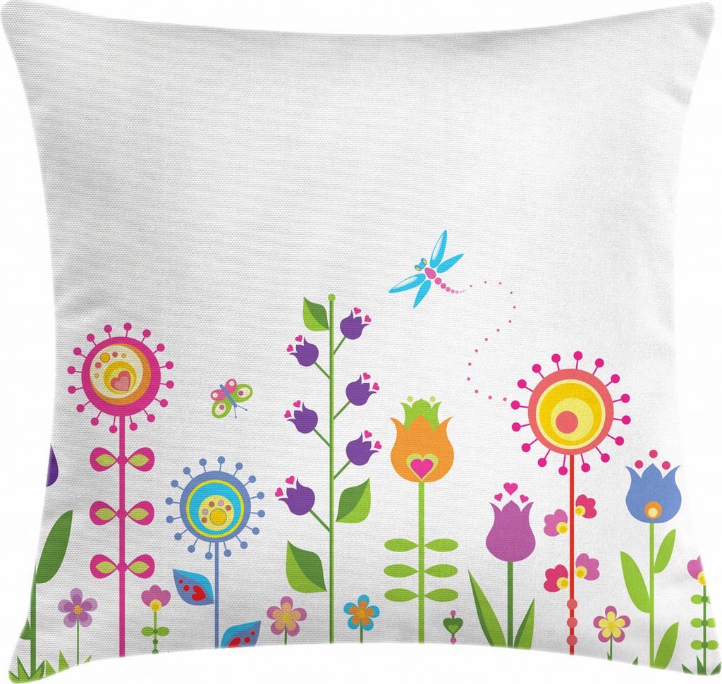 ABAKUHAUS Kids Kissenbezug, Niedliche Blumenkarikatur-Kunst, Waschbar mit Reißverschluss Kissenhülle mit Farbfesten Klaren Farben Beidseitiger Dr...