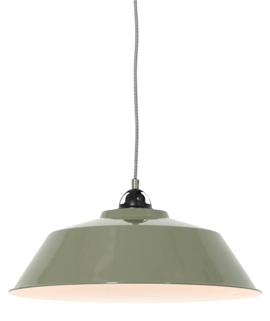 Suspension Métal Vert 42cm Design Industriel E27 - Abat-jour Robuste Nove