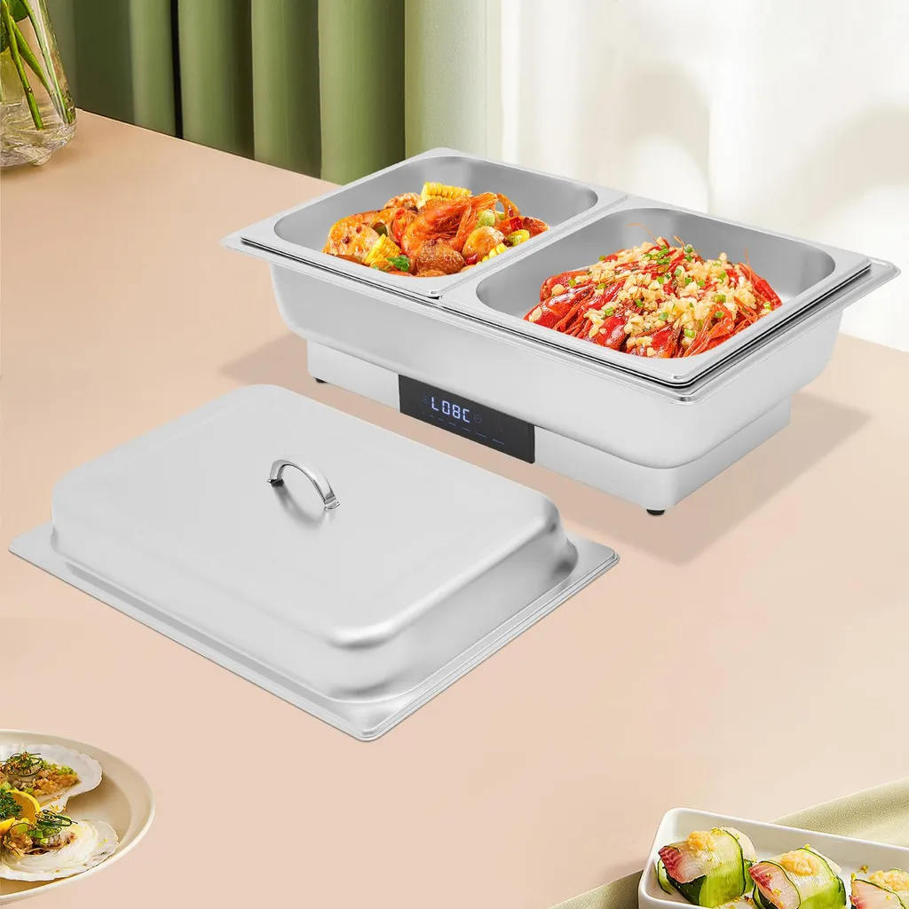 Chafing Dish électrique en acier inoxydable tactile avec bac de 9L