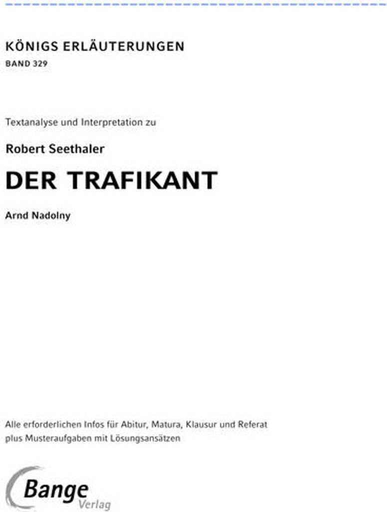 Der Trafikant - Textanalyse und Interpretation