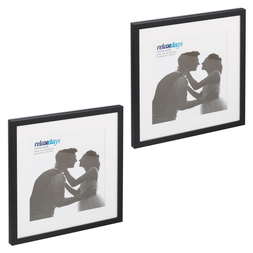 Relaxdays Bilderrahmen 2er Set, 38,5x38,5 cm, quadratisch, Produktbild 
