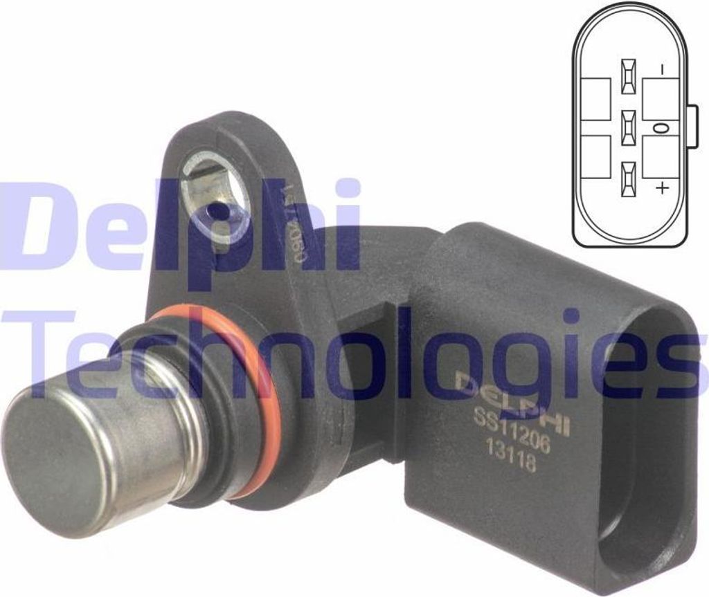 DELPHI SS11206 Nockenwellenpositionssensor OE 06A905161A kompatibel mit A3 8P, A8 4E, TT, Galaxy, V-Klasse, Cayenne, Alhambra, Leon, Toledo, Bora, ...