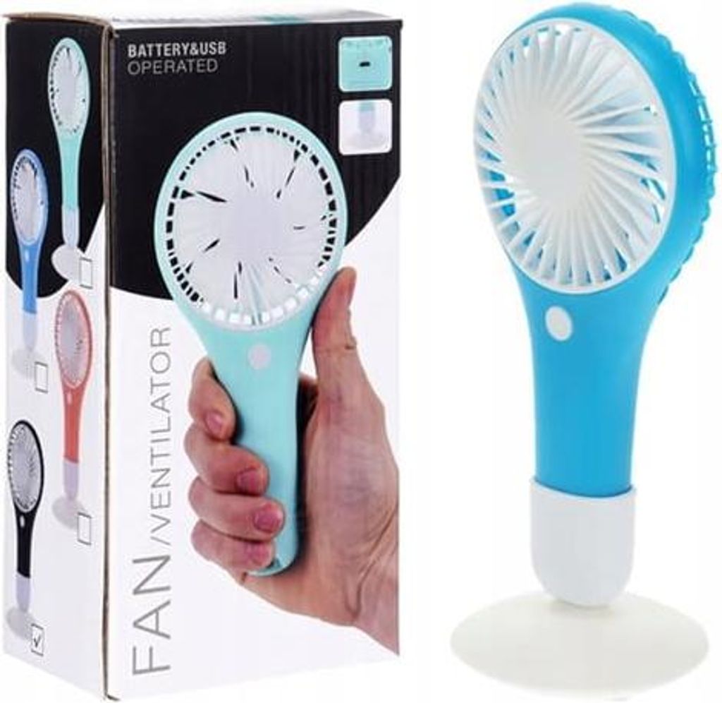 Kompakter, tragbarer Mini-Handventilator mit Batterie & USB, 2 Geschwindigkeiten, leise & effizient