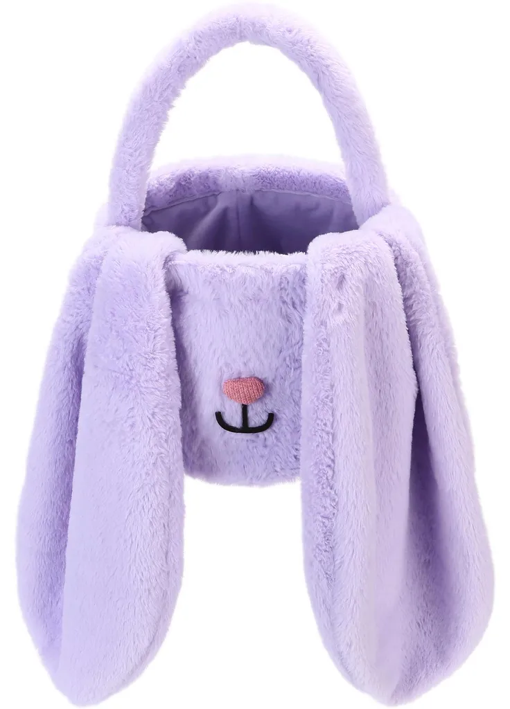 Petit Sac à Provisions de Pâques en Peluche Douce avec Oreilles Lapin