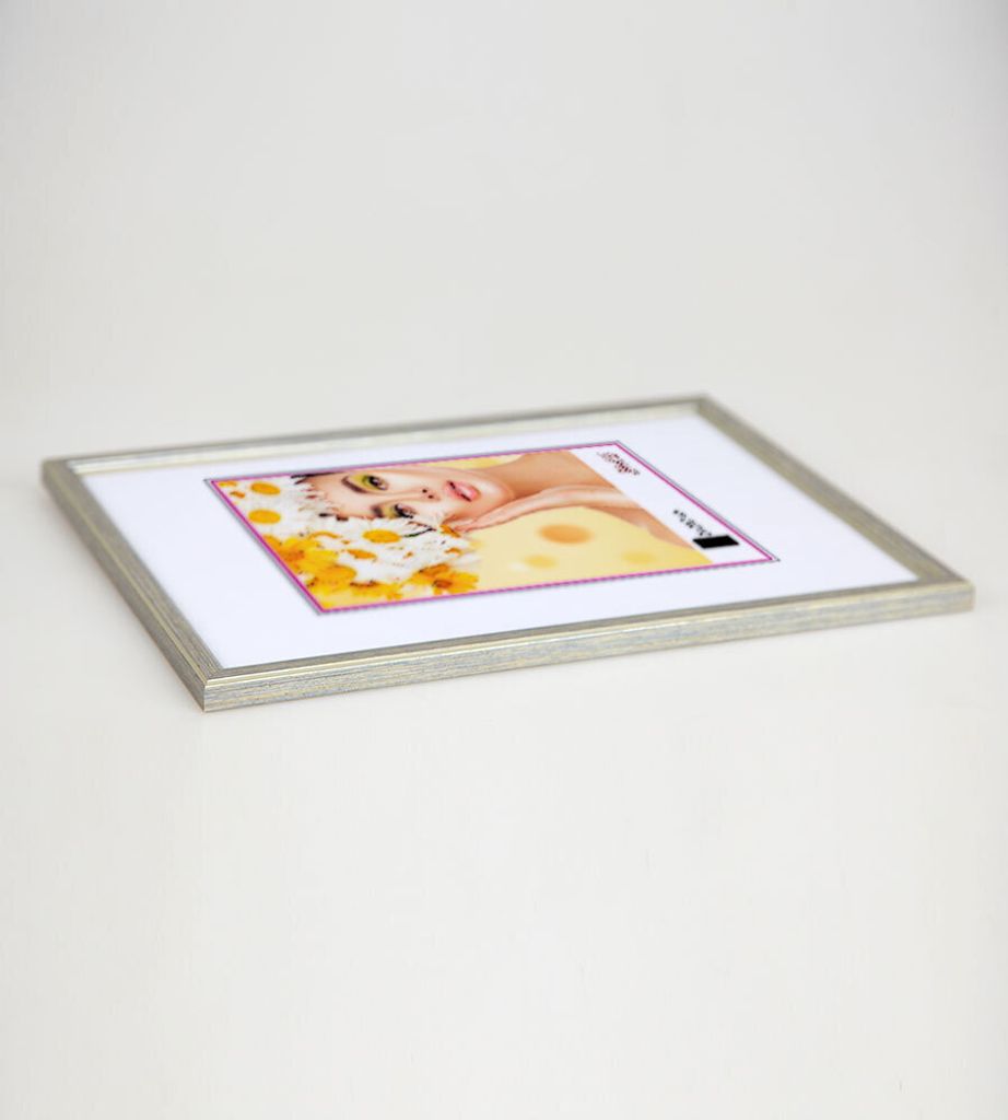 3er 5er Set Holz Bilderrahmen Foto Rahmen Holzrahmen Wanddeko Collage Poster S236 - Farbe: 3er Pack Silber | Format: 21x29,7 DIN A4