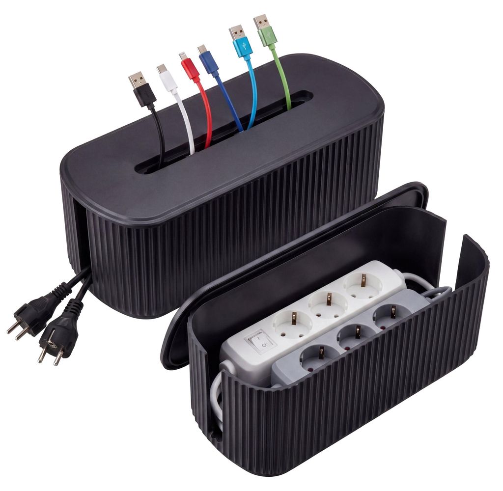 2er-Set Kabelboxen HWC-Q73, Aufbewahrungsbox Kabelorganizer Produktbild 