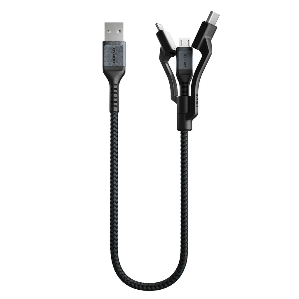 Câble de charge universel Nomad en polyamide 0,3m pour smartphones USB-A