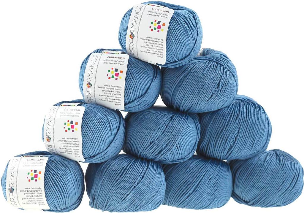 500g Strickgarn Baumwolle Gem Baumwolle Häkelgarn Farbwahl zur Auswahl, Farbe:aquablau