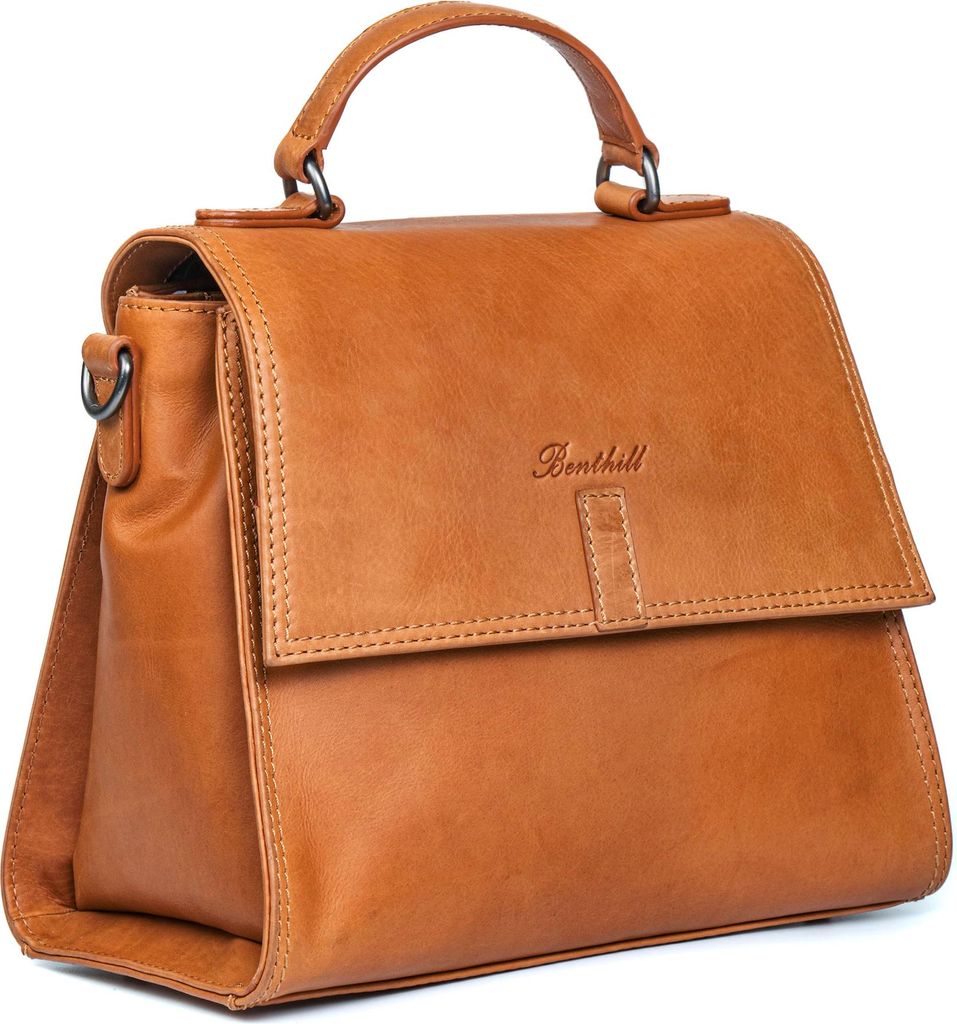 Benthill Handtasche Damen Echt Leder | Henkeltasche aus hochwertigem Rindsleder | Kleine Vintage Hobo Bag Beutel