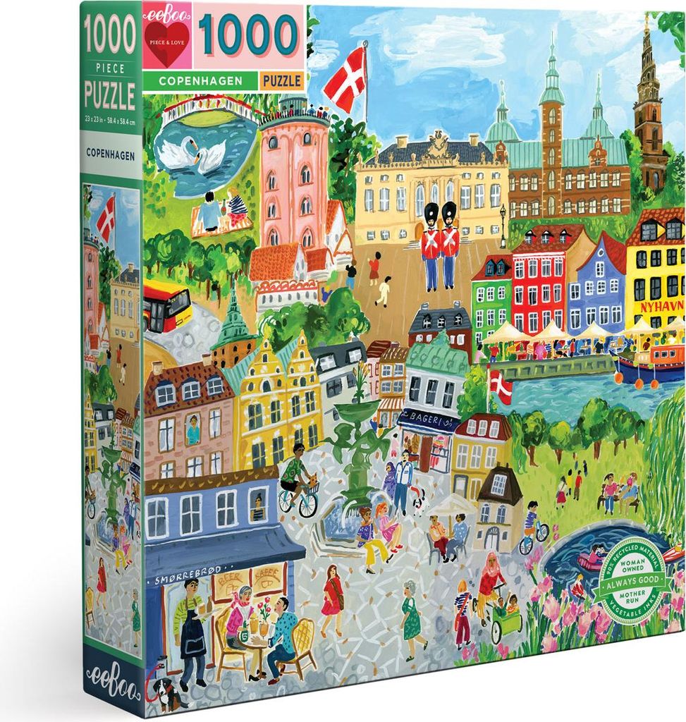 eeBoo Puzzle Kopenhagen 1000 Teile - Städte Puzzle Erwachsene