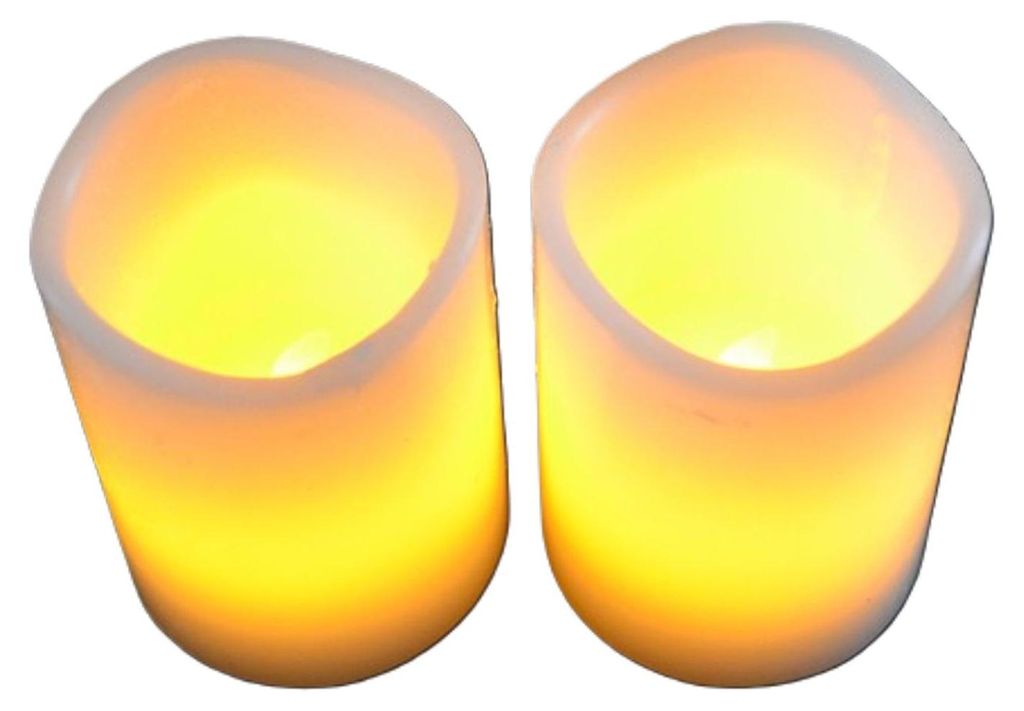 2er-Set LED Stumpenkerzen 5x6,5cm Flackerlicht Wachskerze Produktbild 