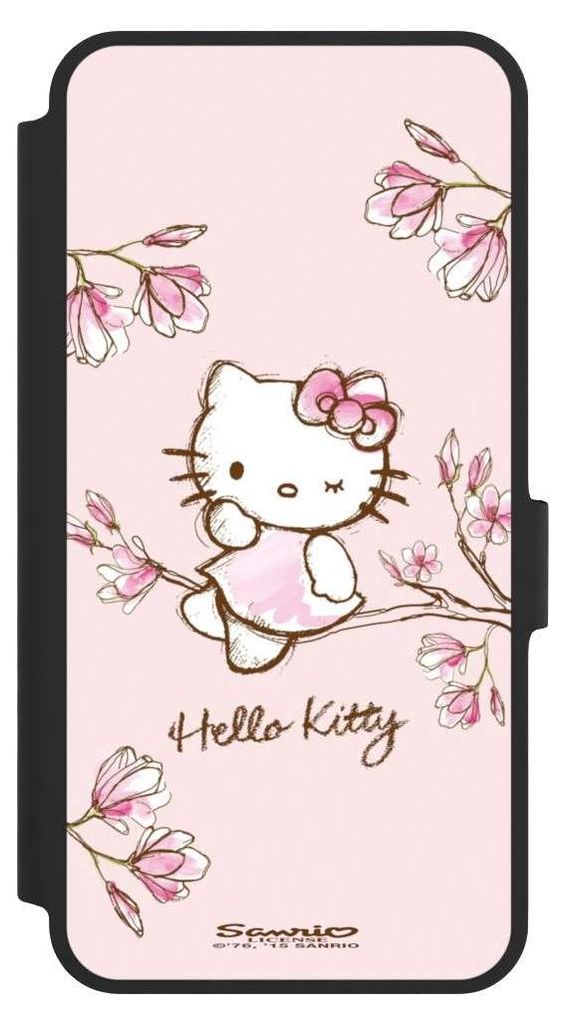 NIVOCASE Klapphülle für Samsung Galaxy A36 5G Handyhülle aus Kunst Leder NIVOflip schwarz Fanartikel Hanami Hello Kitty