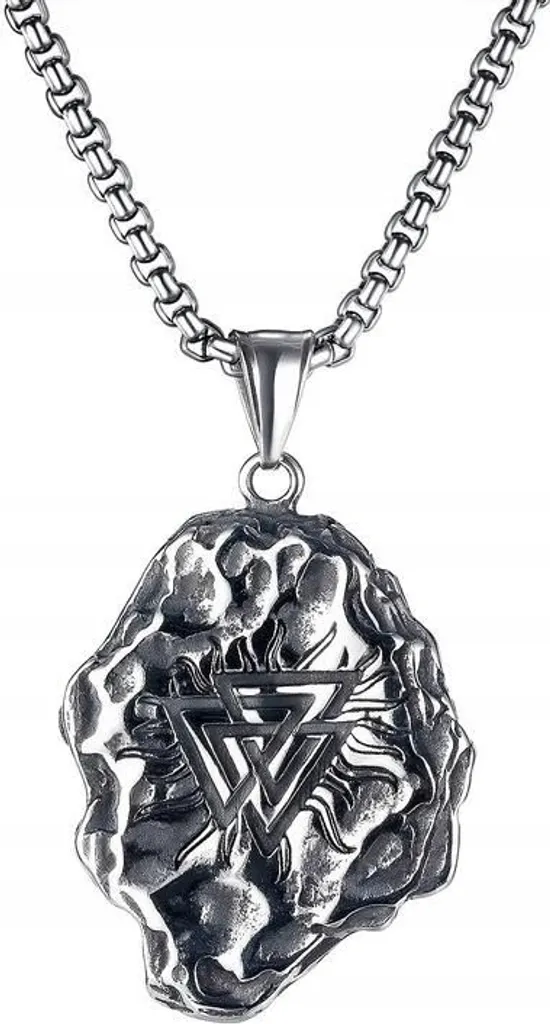 Collana Vegvisir Vichinga Rune Nordiche 348 - Gioiello Uomo in Acciaio