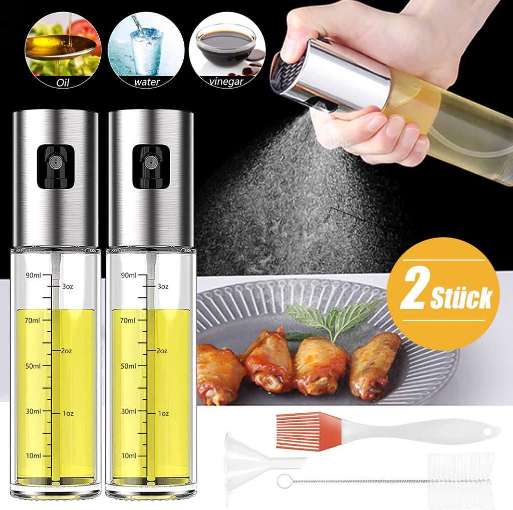 ZENG 2 Stück Öl Sprayer Zerstäuber, 3 in 1Ölsprüher mit Produktbild 3