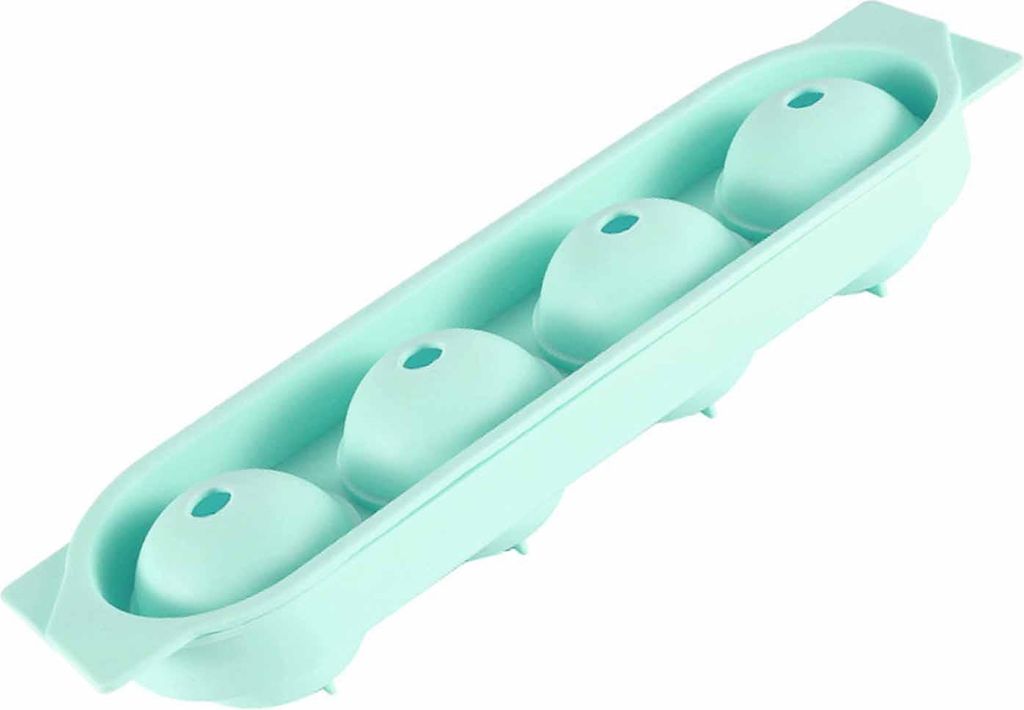 4 Gitter Eiswürfelform Easy Release Silikon Flexible Ice Ball Maker Sphärisch mit Deckel für Gefrierschrank