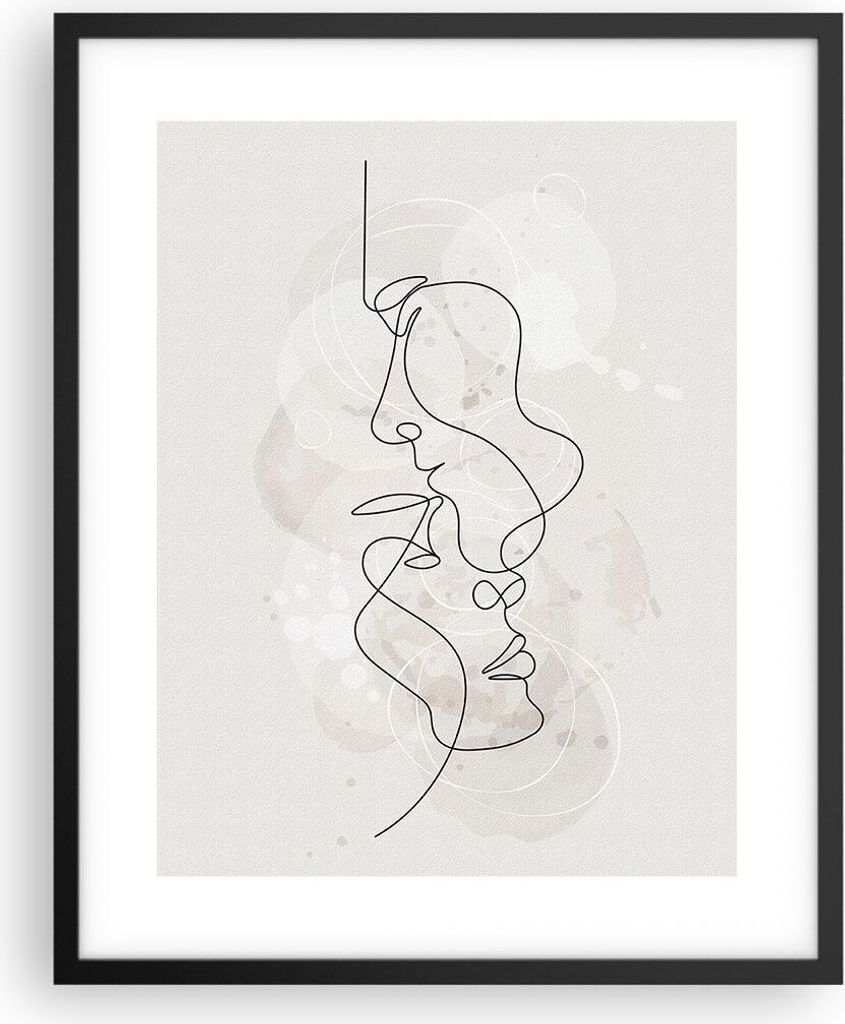 Gerahmtes Poster - Schwarzer Rahmen - Einzeilig Mann Frau - 40x50 cm - Wand Bild - Wanddeko - Wandbilder - Kunstposter - Wandposter - Bilderrahmen ...