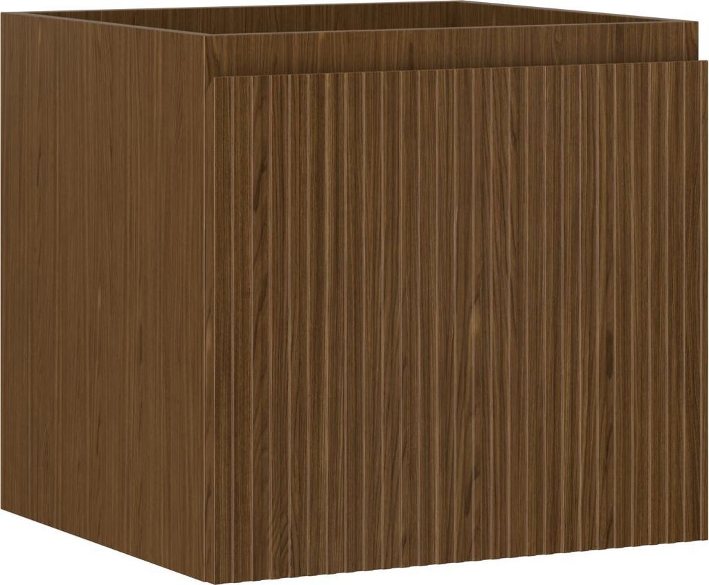 Mexen Rivel Badezimmerschrank unter dem Waschbecken 50 cm, 1 Schublade, geriffelt, Nussbaum - 91A20-05047-1-BF86