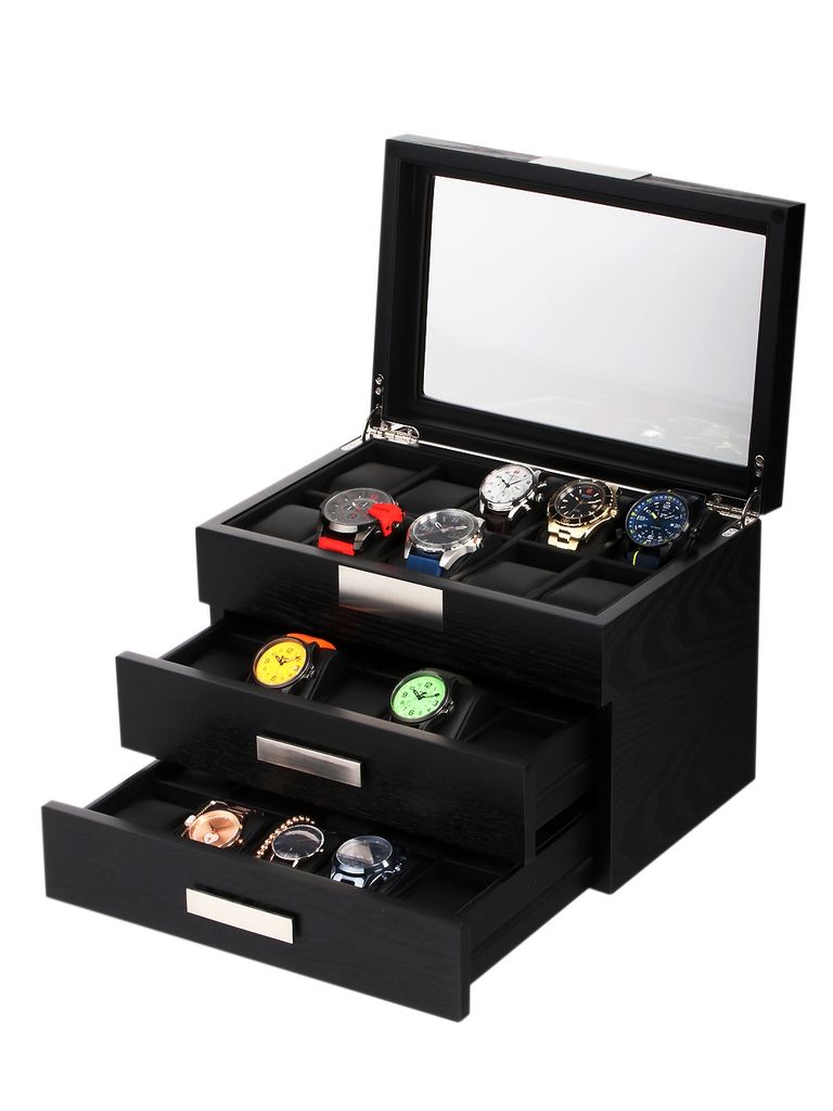 Rothenschild Uhrenbox RS-2350-30BL für 30 Uhren black Produktbild 