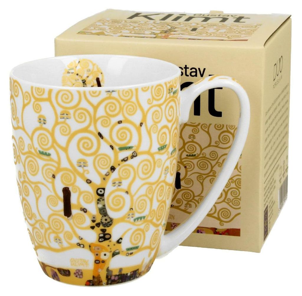 Porcelanowy kubek Klimt Ecru Tree Of Life 350 ml do Kawy Zdjęcie produktu 