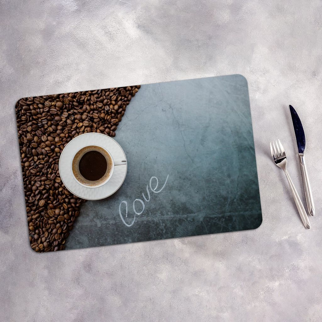 Tischset 4x45x30 cm Platzset Tischmatte Platzmatte Untersetzer - Kaffee Coffee Bohnen