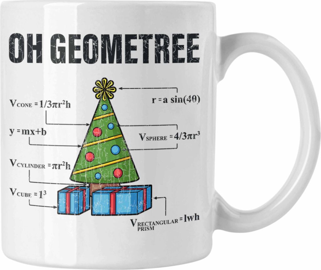 Trendation - Mathe Mathelehrer Tasse Mathematiker Geschenk Geometree Spruch Physik Physiker Geschenkidee Weihnachten Geschenke Physiklehrer (Weiß)