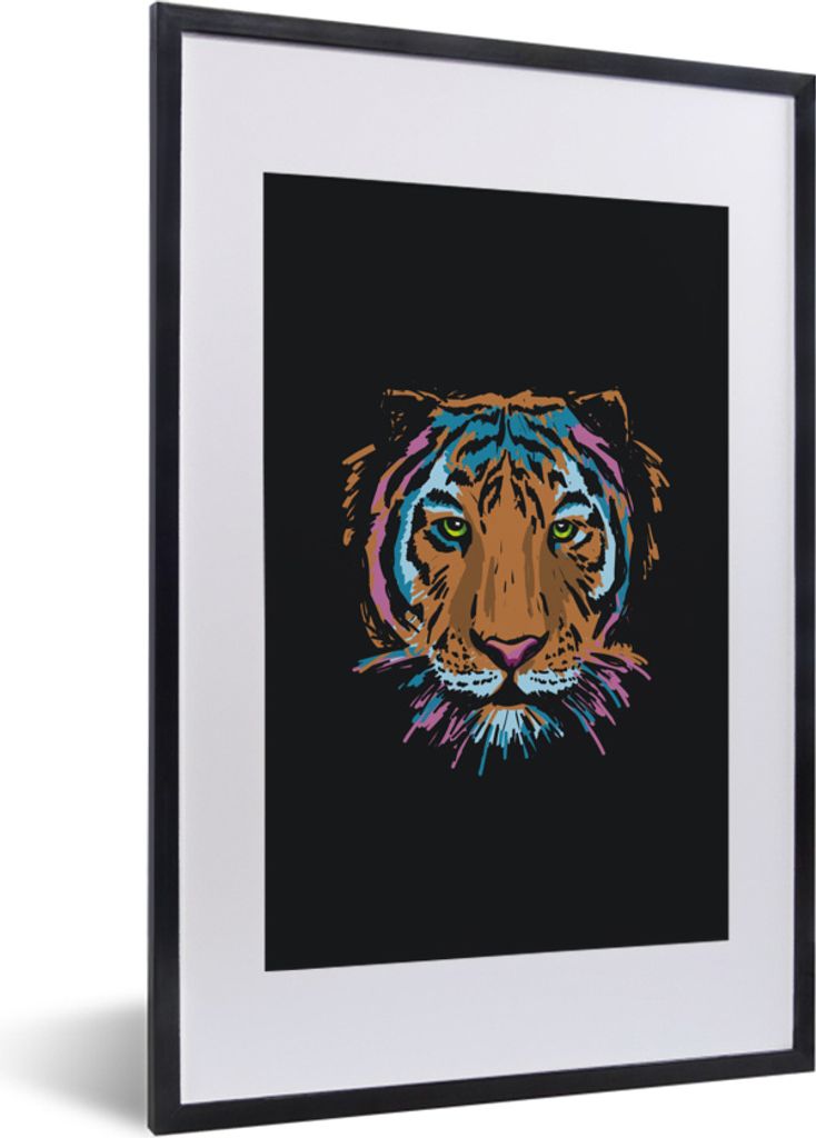 MuchoWow® MuchoWow® Gerahmtes Poster Tiger - Malerei - Produktbild 
