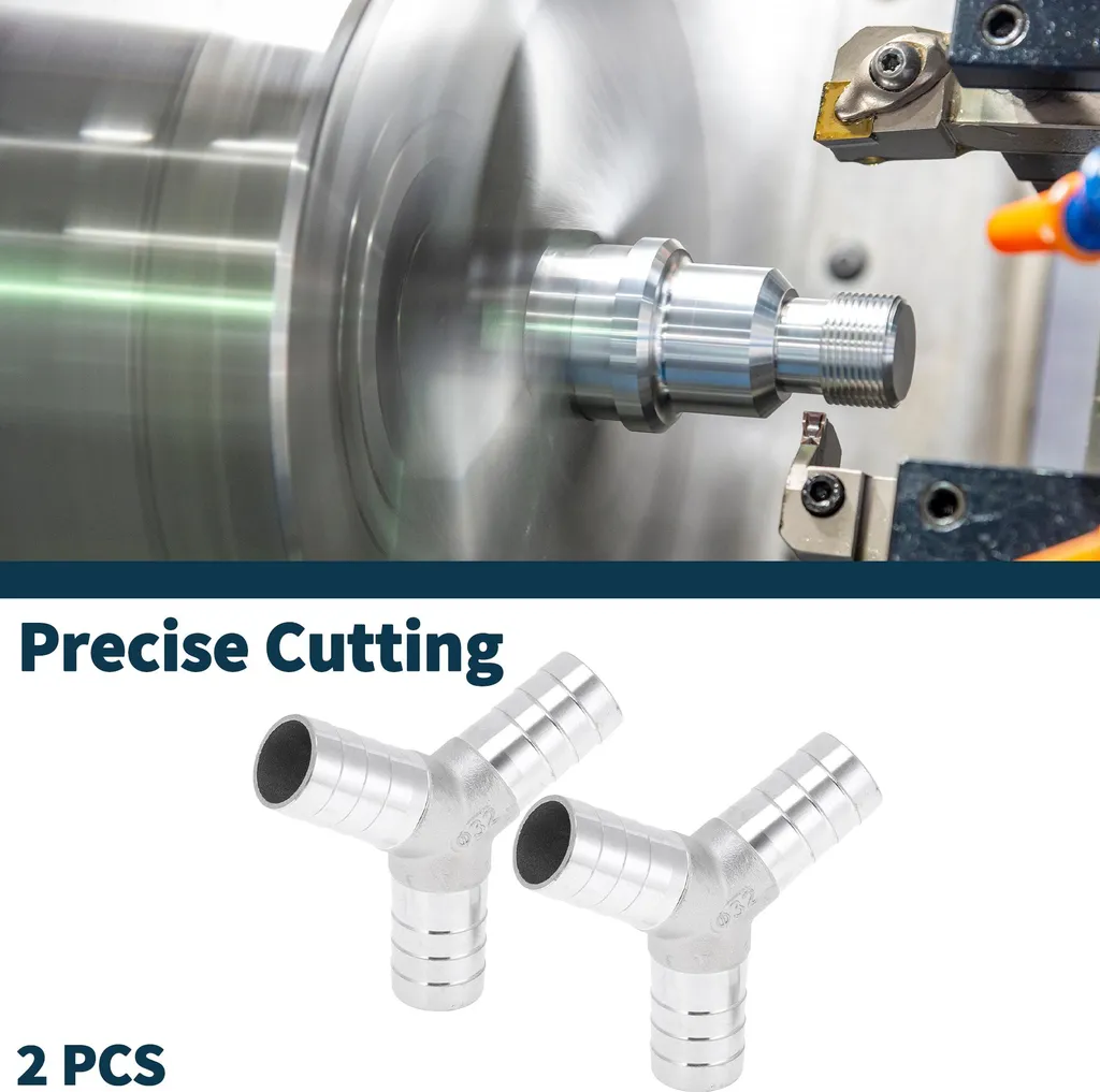 Raccord Barbelé Inox 304 Haute Résistance 1,3 Pouce 3 Voies Argenté