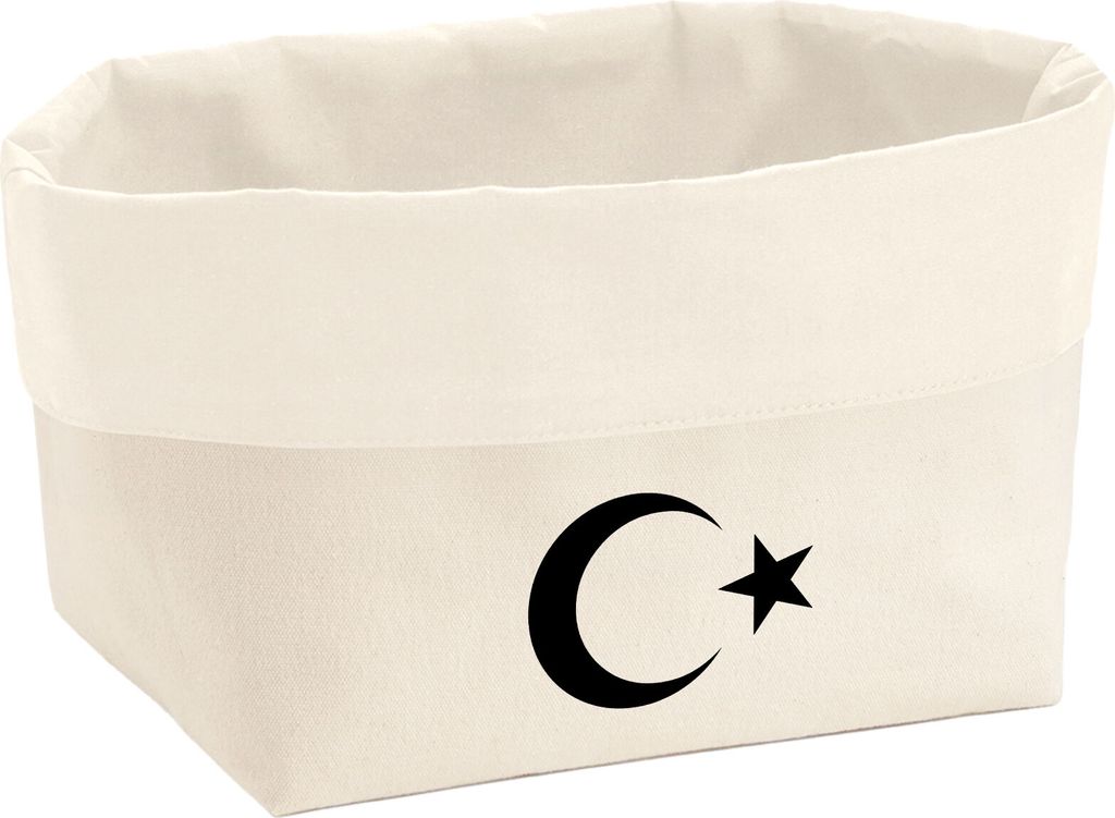 Huuraa Utensilo Türkei Halbmond und Stern Geschenk 8 Liter Large Canvas Baumwolle Aufbewahrungskorb Türkei Dekoration