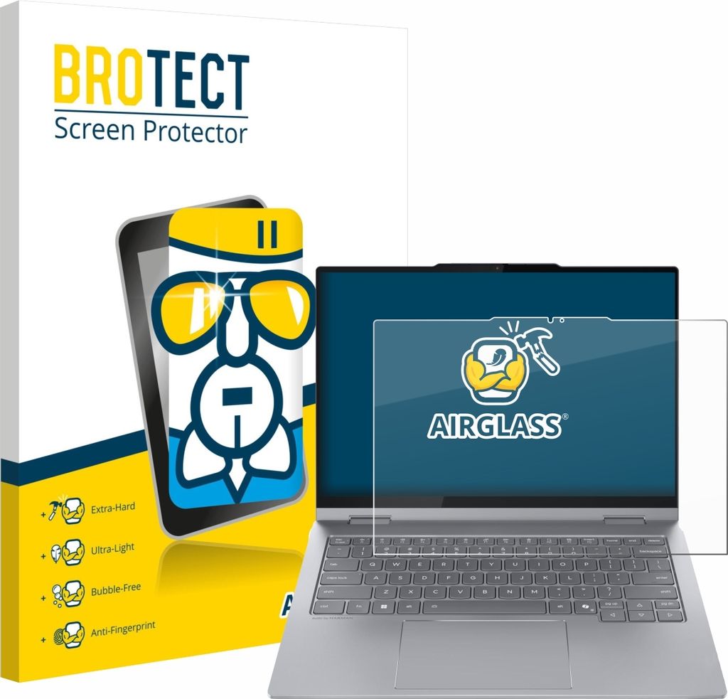 BROTECT Schutzglas für Lenovo ThinkBook 14 2-in-1 Gen 5 Schutzfolie Panzer Folie Glas Display Schutz klar