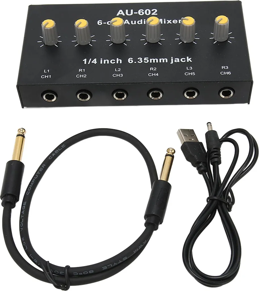 Mixeur 6 Canaux Compact à Faible Bruit - Idéal pour Scène et Guitare