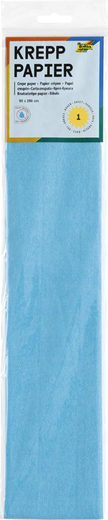 folia Krepppapier-Lagen (B)500 mm x (L)2,5 m lichtblau 10 Lagen