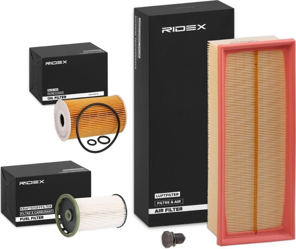 RIDEX Filterset Inspektionspaket Filtersatz für VW Golf IV Schrägheck (1J1) GOLF VI (5K1) Golf V Schrägheck (1K1) TOURAN (1T1, 1T2) Passat Variant