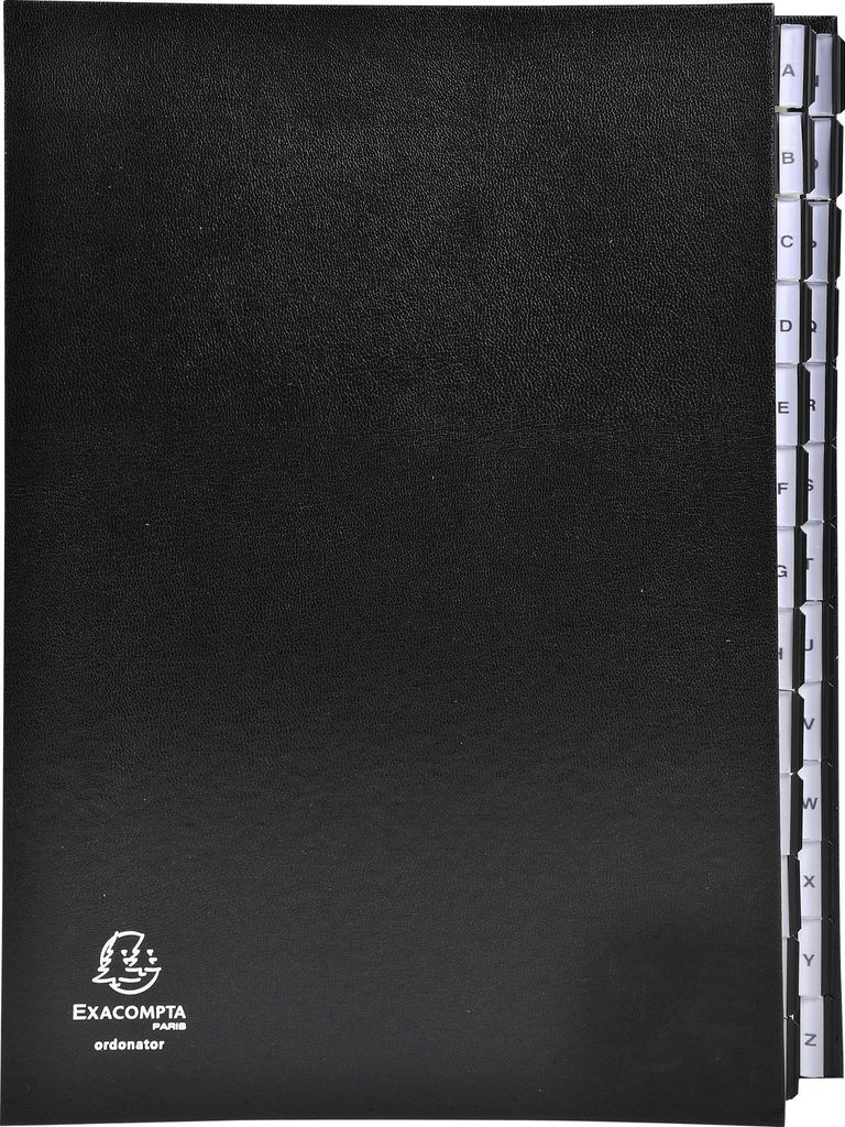 Exacompta Ordnungsmappe Deckel dehnbar 26 Fächer A-Z A4 Schwarz 621265E
