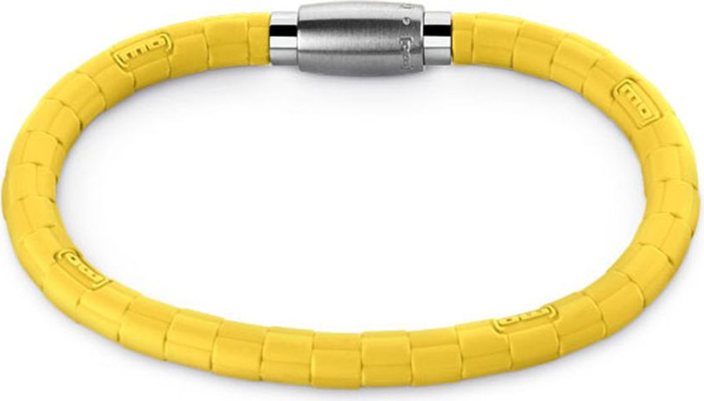 Monomania Friends Silikon Armband mit Edelstahlverschluss NEU Größe L ca. 21 cm, Farbe:Gelb