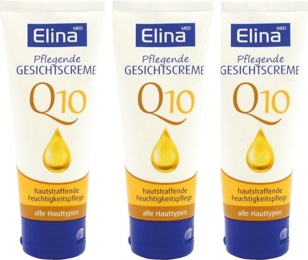 3x75 ml Creme Elina Gesichtscreme Q10 in Tube Produktbild 