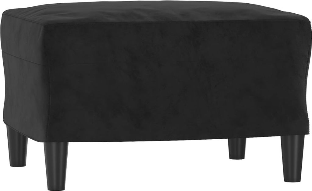 vidaXL Poggiapiedi Nero 60x50x41 cm Velluto Immagine del prodotto 