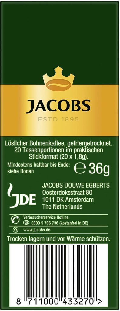 JACOBS Krönung löslicher Kaffee 8 x 20 Getränke Sticks Produktbild 6