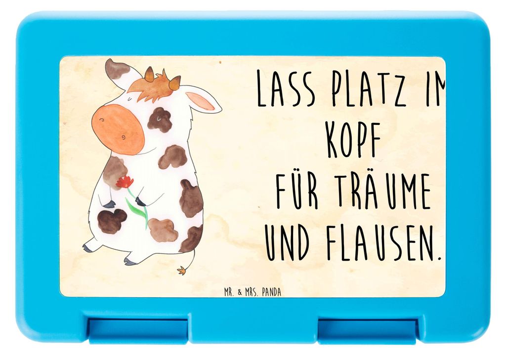 Mr. & Mrs. Panda Bento Box Kuh - Vintage - Geschenk, Bauernhof, Bentobox, Brotzeitbox, Hof, Essensbox, Milch, Snackbox, Lunchbox, Motivtion, Spruch