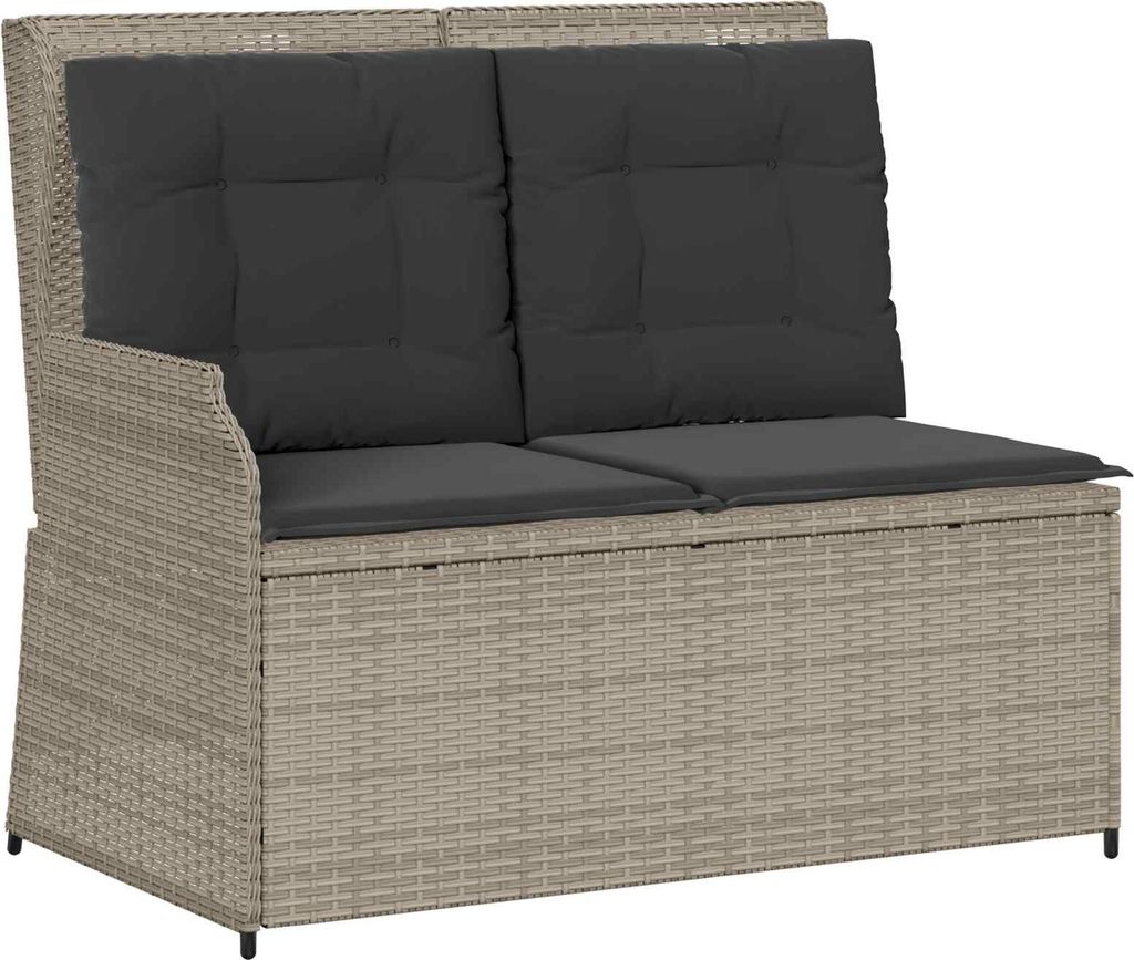 Gartenbank Hellgrau Poly-Rattan
