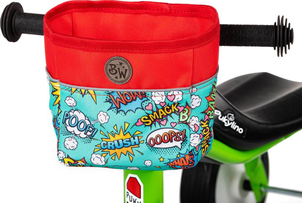 BAMBINIWELT Lenkerkorb für Kinder Lenkertasche kompatibel mit Pukylino Wutsch Fitsch Puky OFFEN für Dreirad Laufrad Rutschfahrzeuge (Modell 23)