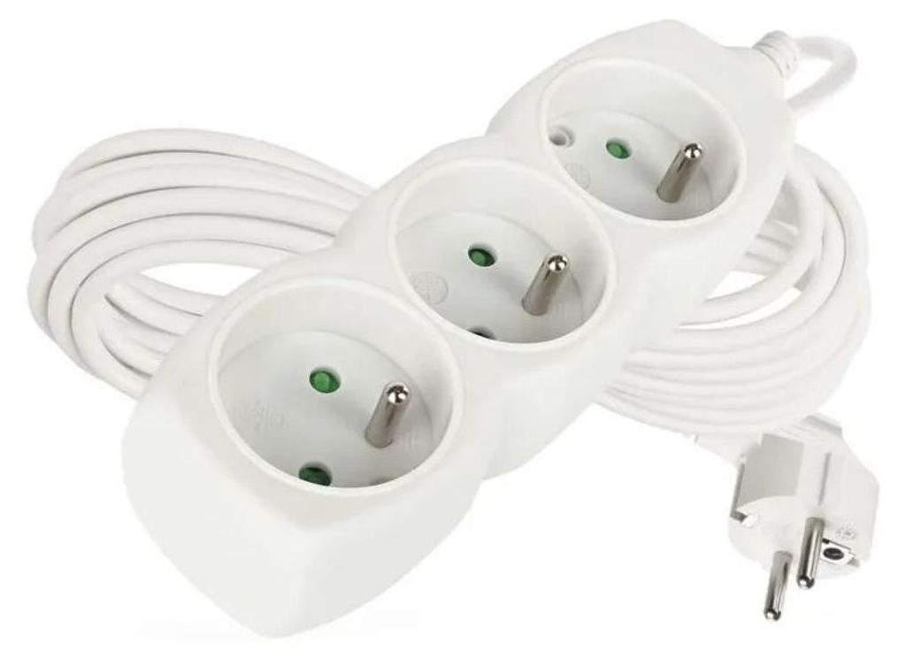 EMOS Predlžovací kábel 7 m / 3 zásuvky / biely / PVC / 1,5 Obrázok produktu 
