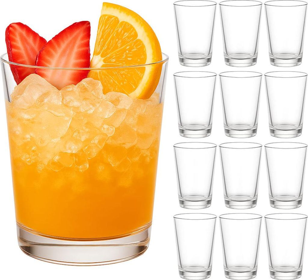 12 Wassergläser Trinkgläser Glas Wasserglas Saft Wasser Gläser Saftgläser Set