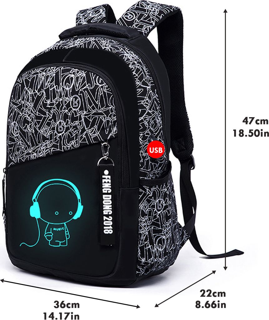 Schulrucksack Jungen Teenager Nylon Groß Schultaschen Produktbild 7