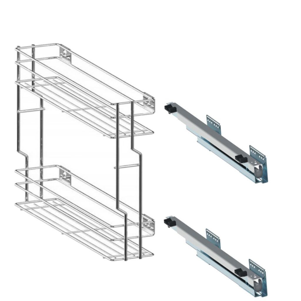 Unterschrankauszug 2 Etage Küchenauszug Schrankauszug mit Softclose für Schränke: 250 mm – Rechts