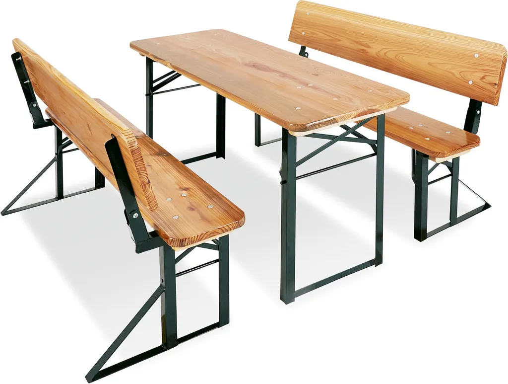 Table de pique-nique enfant pour jardin avec bancs à dossier Sepp Vert