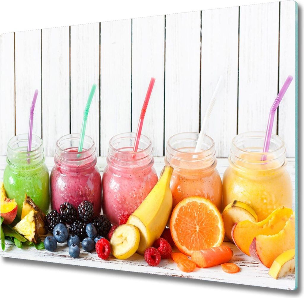 Glas Herdabdeckplatte 60x52 cm Spritzschutz Glasabdeckplatte Schneidebrett Fruchtcocktails